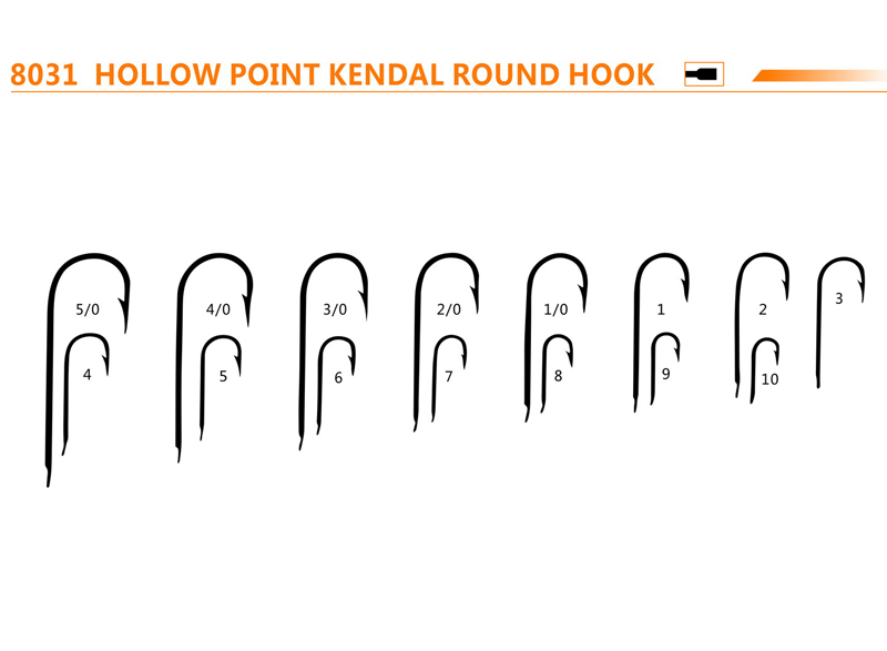 Round Hooks Forged Black Hollow Point Extra Strong Fishing Hook