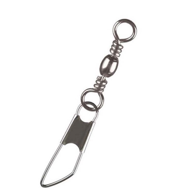 Fishing Barrel Swivel with Safety Snap Clip Line Connector