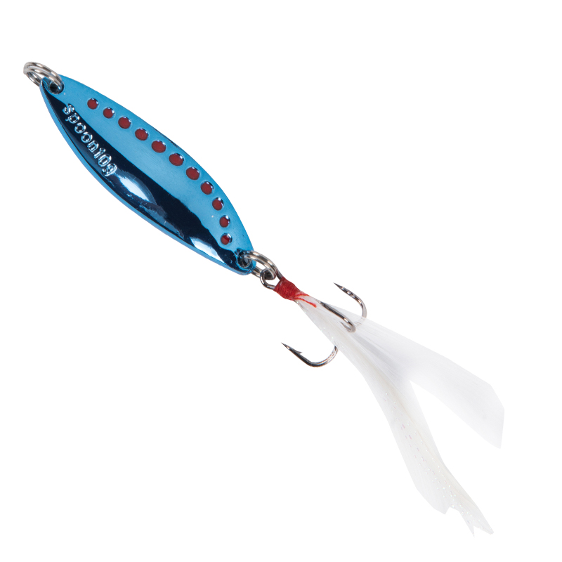 1 Pcs 10g Blade Fishing Lures with Treble Hooks Metal Spoons
