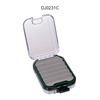 1PC Transparent&Blue+Black Two-Sided Waterproof ABS Fly Fishing Box 9.8*7.3*3.6cm
